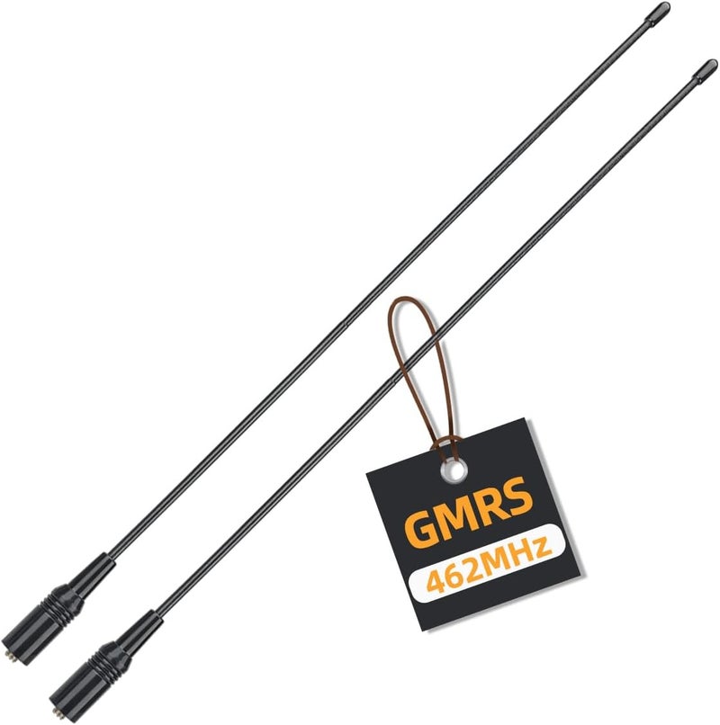 ABBREE AR-771C GMRS (462-467MHz) Antenna 15.3inch Whip Antenna SMA-Female for Baofeng UV-5R GMRS GM-15Pro GM-5RH UV-5G Plus TD-H3 UV-9G TD-H5 GMRS Radios,2Pack (Black) - Image 1